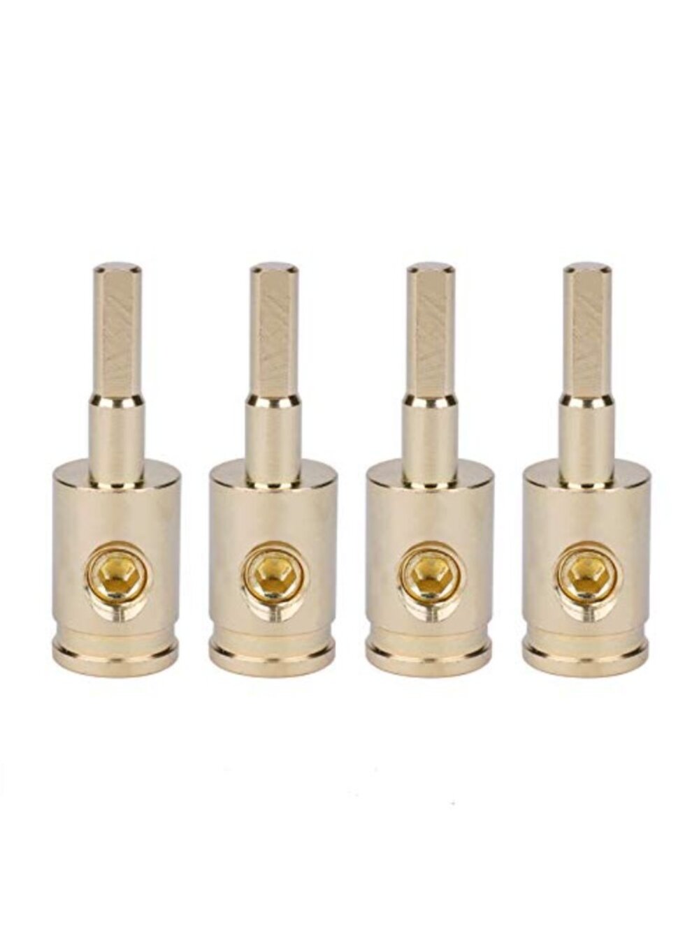 4 Gauge Reducer 4 to 8 AWG, Allen Screw Clamping, Gold Plated Brass